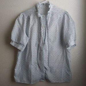 Puffy Sleeves White Button up Blouse